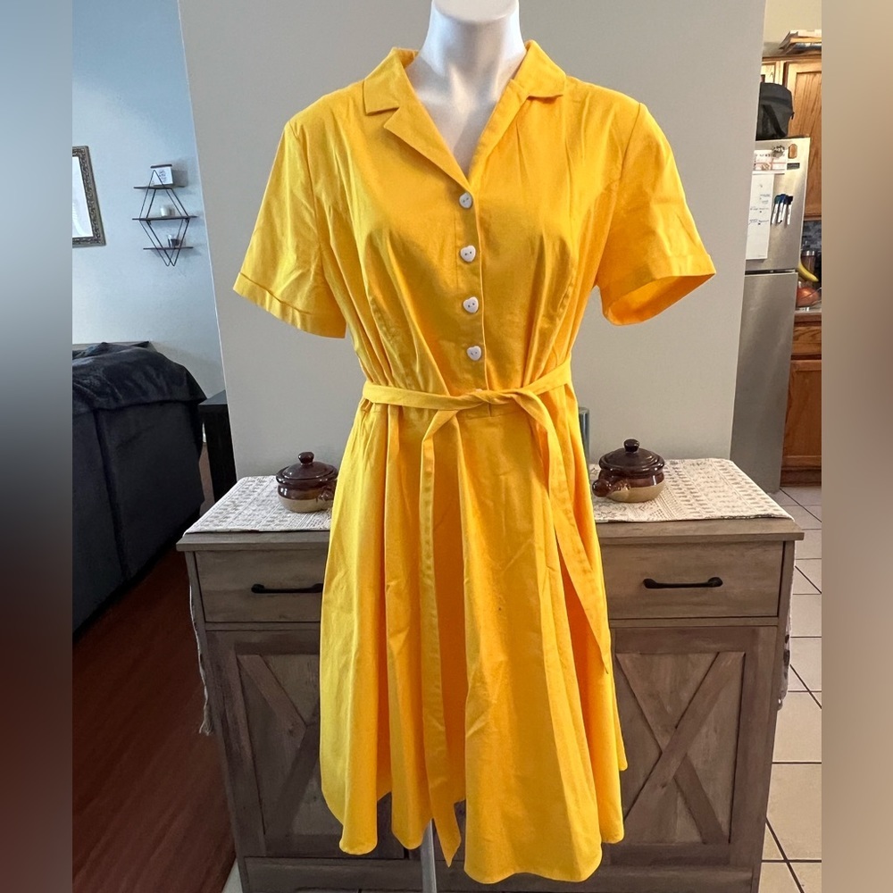 Wedtrend Like New Yellow Midi Dress — image 2 of 5